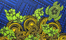 Multicolor Polynesian Tattoo Sarong Polyester Fabric - Red, Yellow, Gray, Navy, Blue Polynesian Tattoo Print, 72" L x 45" W (1 Piece)