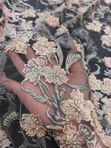 Pearl Beaded Floral Embroidery Lace