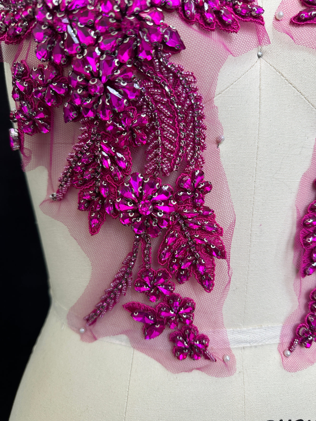 Magenta Rhinestone Applique