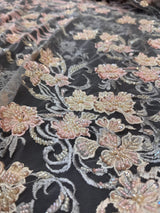 Pearl Beaded Floral Embroidery Lace