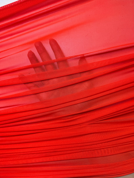 Orange 4 Way Stretch Power Mesh