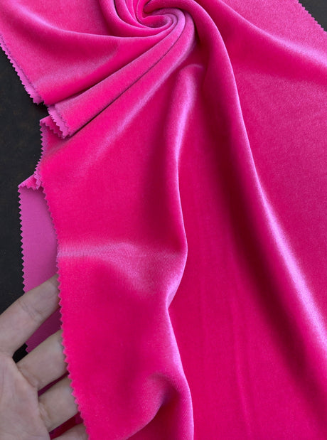 Stretch Velvet Neon Pink