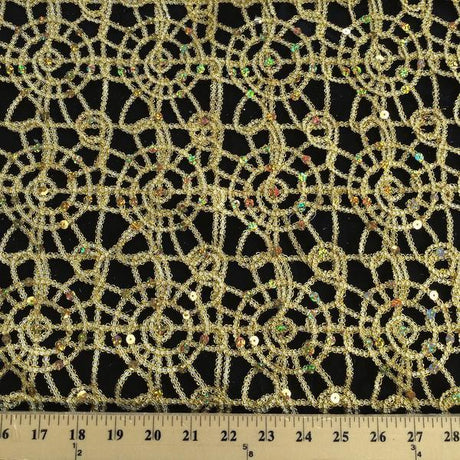 Gold Corded Lace Fabric
