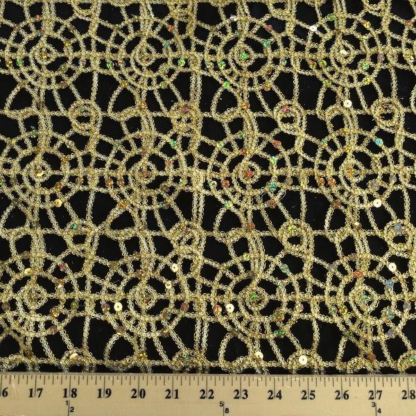 Gold Corded Lace Fabric