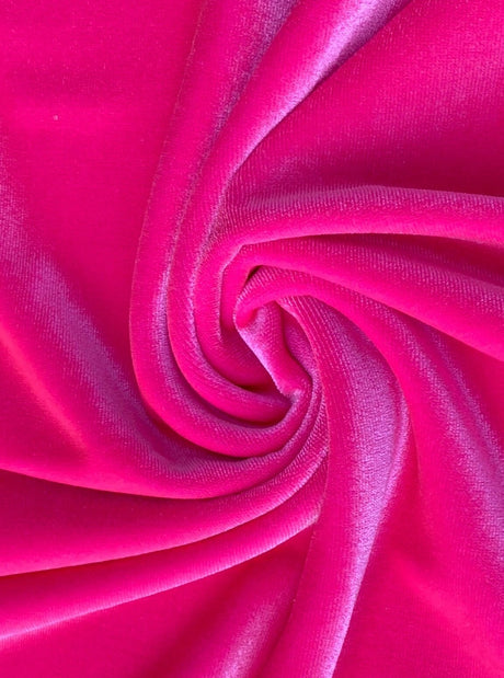 Stretch Velvet Neon Pink