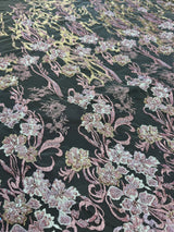 Pearl Beaded Floral Embroidery Lace