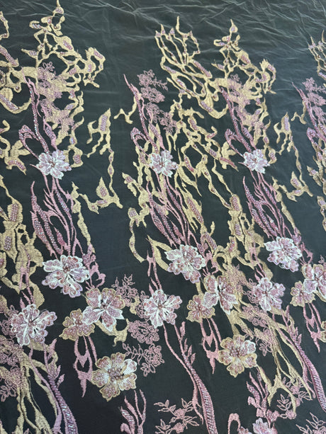 Pearl Beaded Floral Embroidery Lace