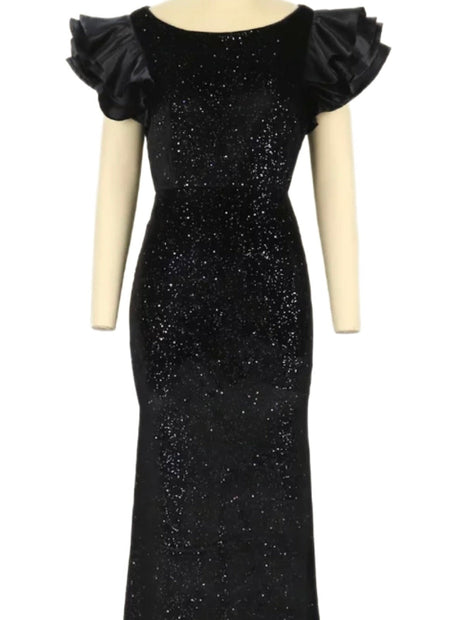 Black Shimmery Stretch Velvet