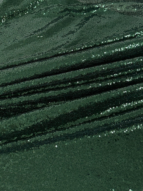 Stretch Sequin on Mesh Hunter Green
