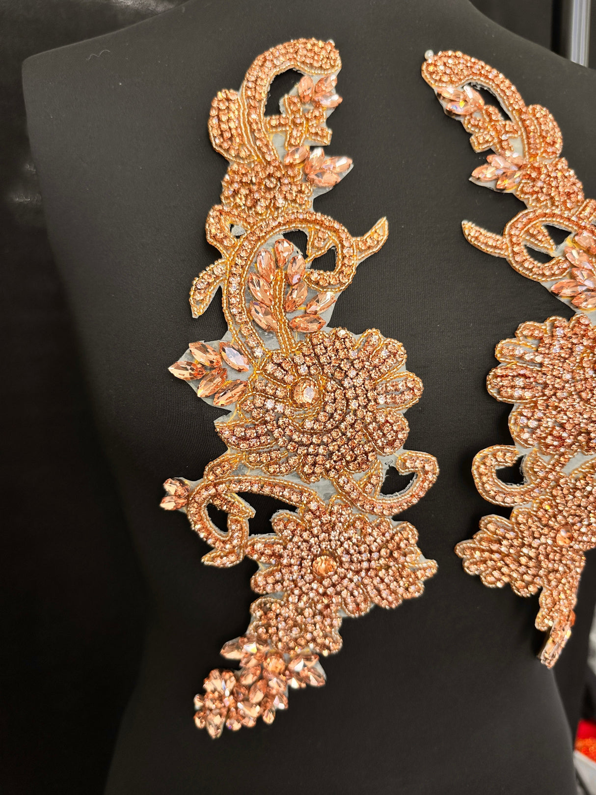 Rusty Rose Rhinestone Applique