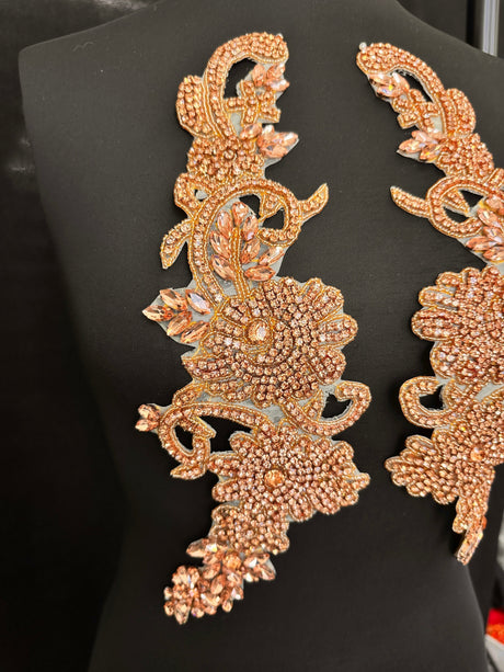 Rusty Rose Rhinestone Applique