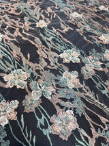 Pearl Beaded Floral Embroidery Lace