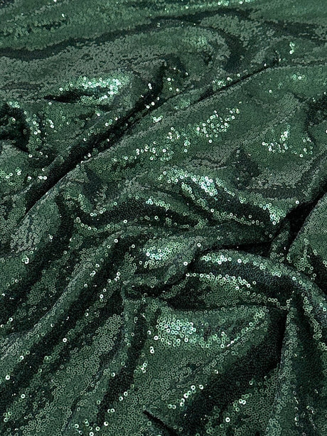 Stretch Sequin on Mesh Hunter Green