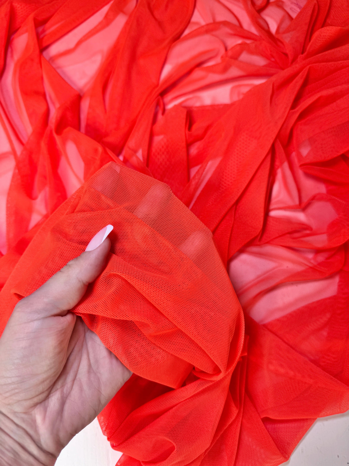 Orange 4 Way Stretch Power Mesh