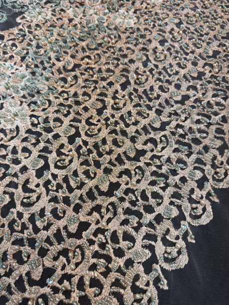Pearl Beaded Floral Embroidery Lace