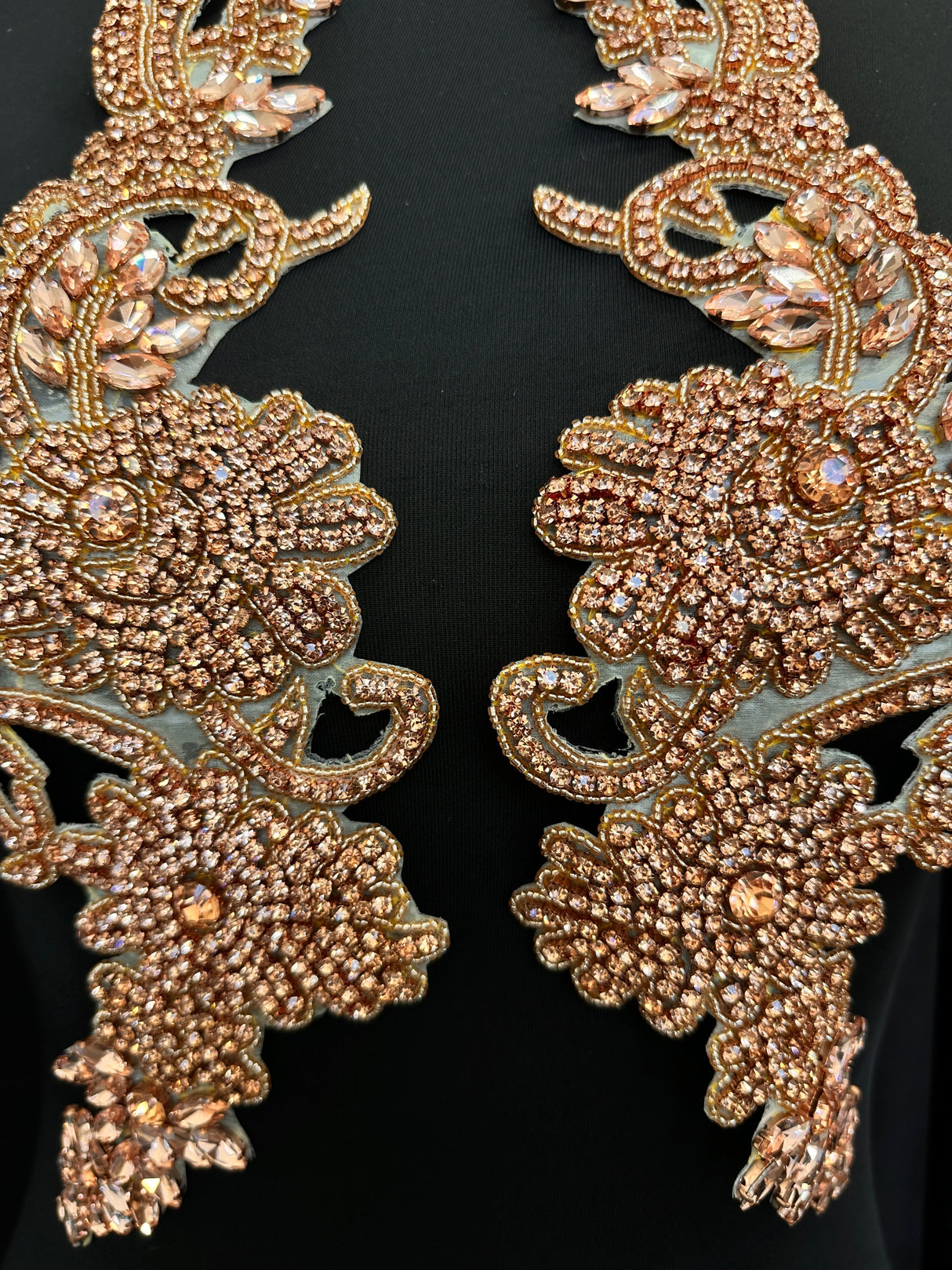 Rusty Rose Rhinestone Applique