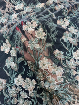 Pearl Beaded Floral Embroidery Lace