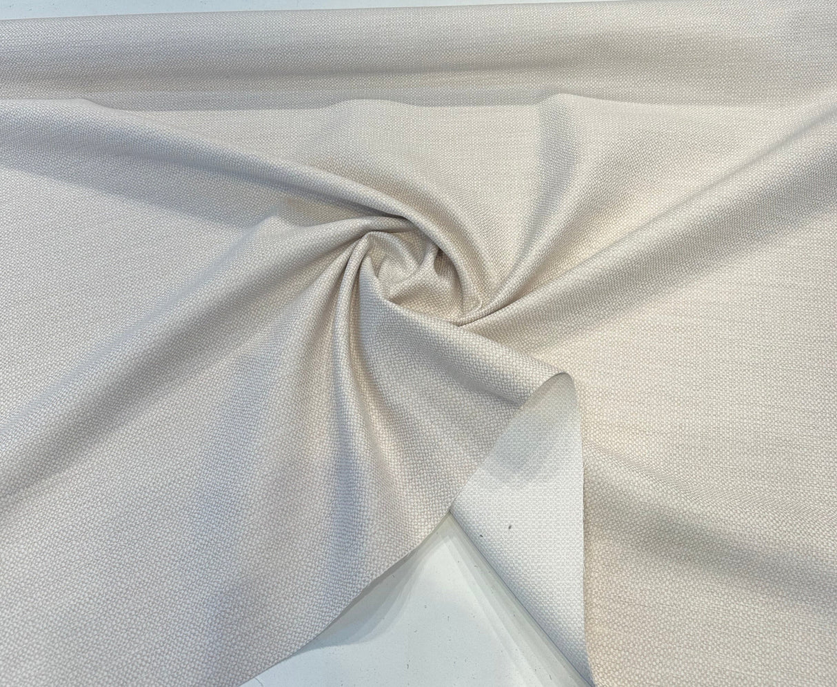 Sunbrella Action Linen Acrylic Fabric - Cream Beige Basketweave, 54" Width (1 Yard)