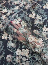 Pearl Beaded Floral Embroidery Lace
