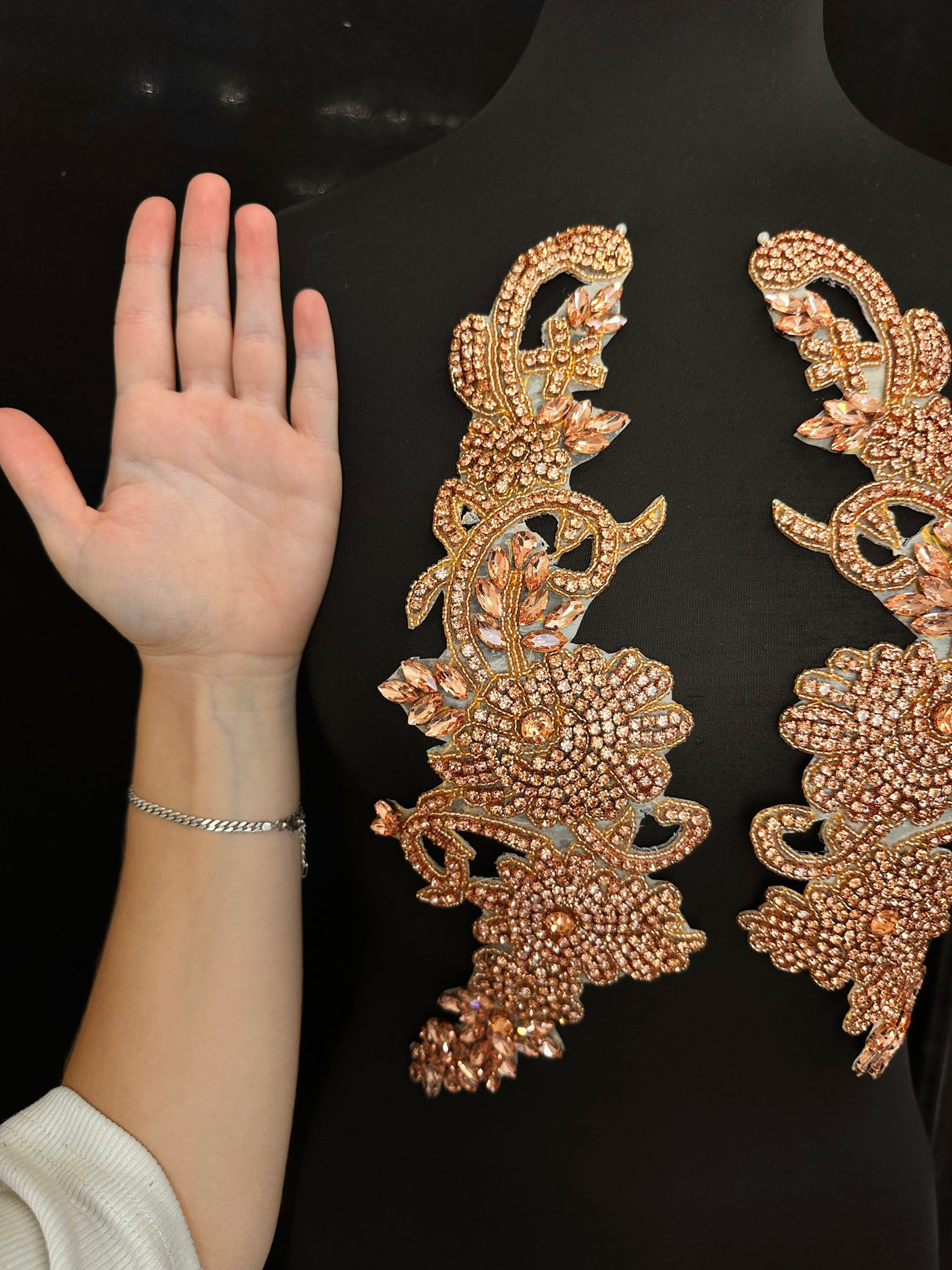 Rusty Rose Rhinestone Applique