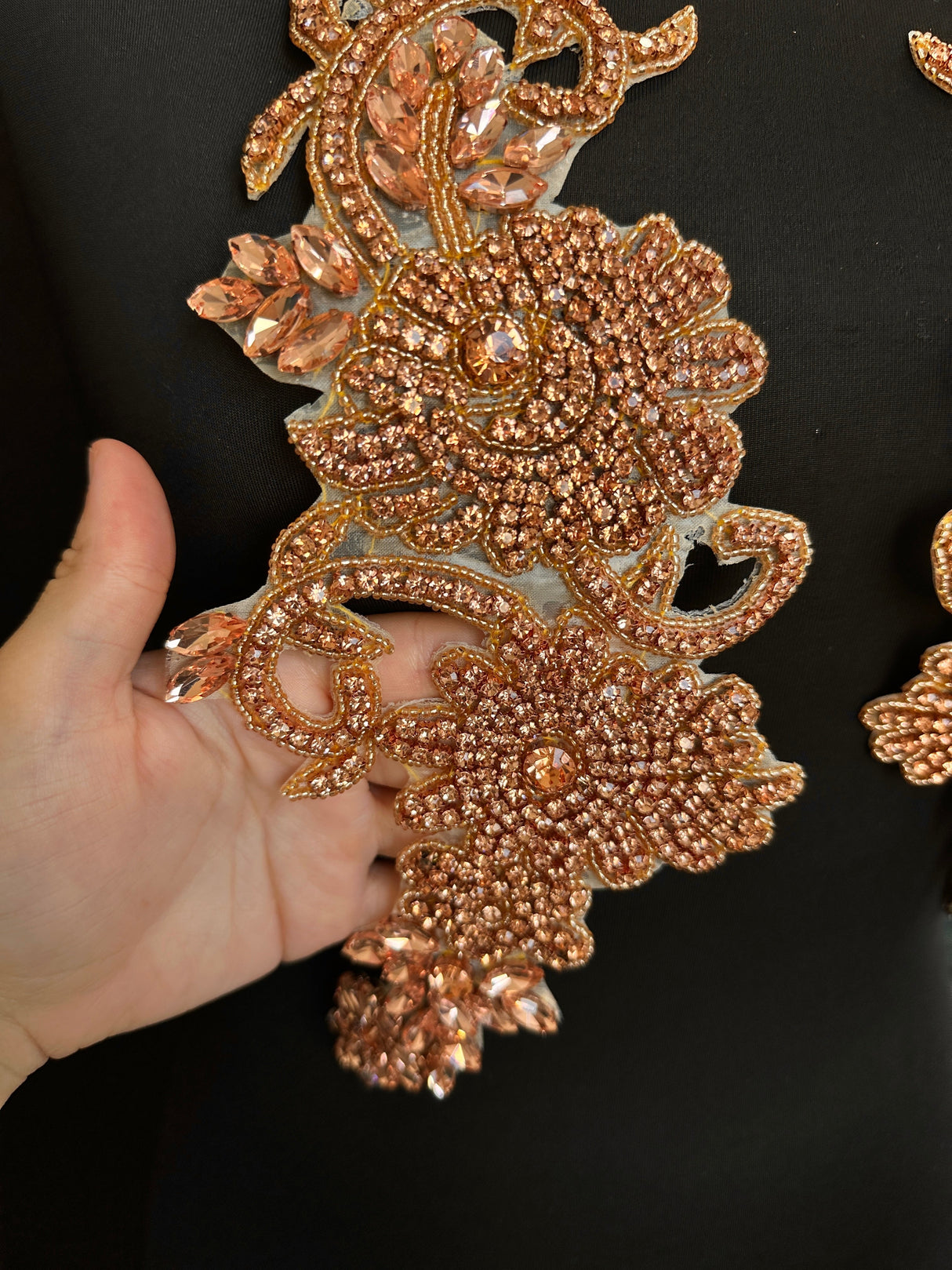 Rusty Rose Rhinestone Applique
