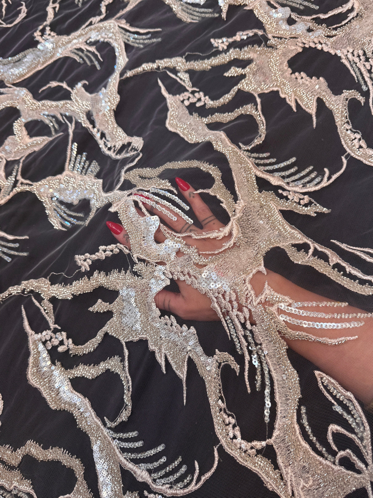 Sequin Embroidered Mesh Lace
