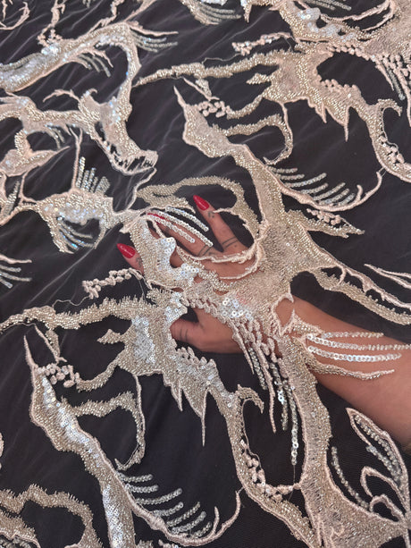 Sequin Embroidered Mesh Lace