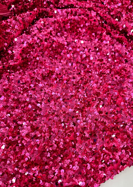 Stretch Sequin on Velvet Fuchsia