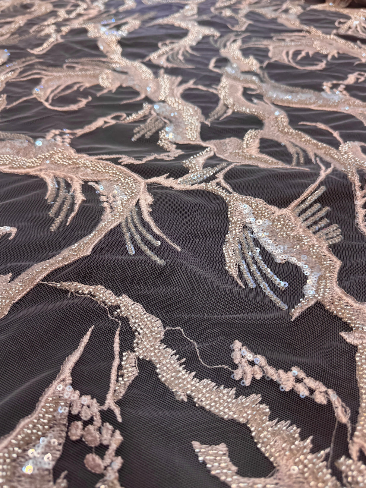 Sequin Embroidered Mesh Lace