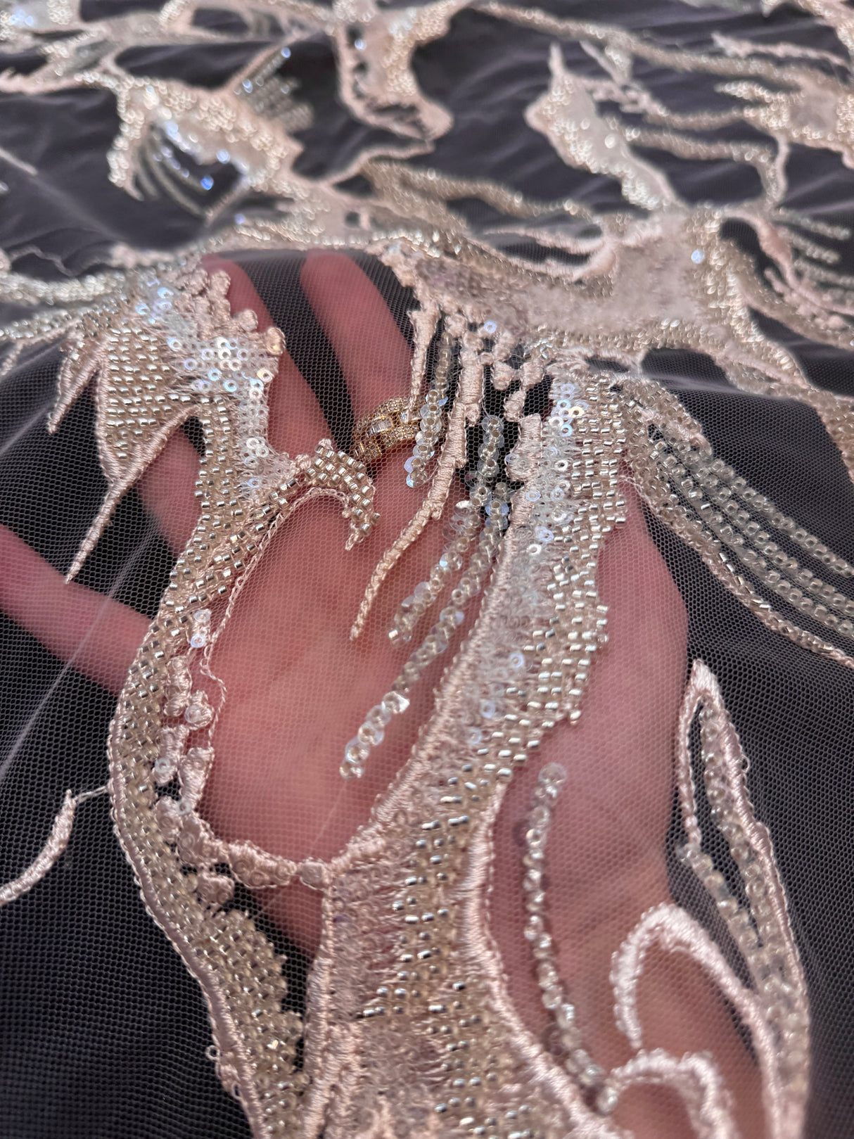 Sequin Embroidered Mesh Lace