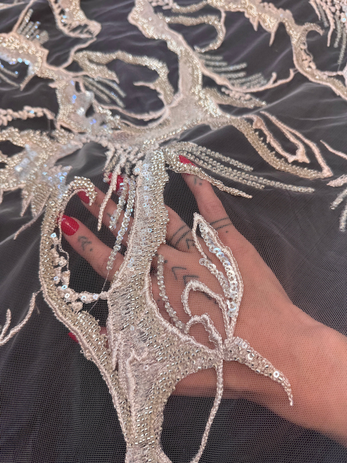 Sequin Embroidered Mesh Lace