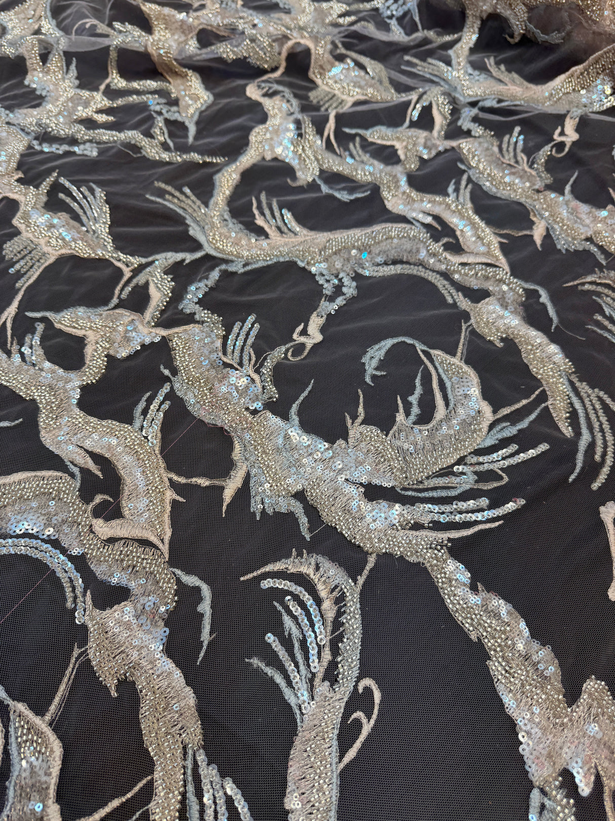 Sequin Embroidered Mesh Lace