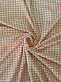 Orange Gingham Print Spandex Fabric - Orange Gingham Print, 58"/60" Width (1 Yard)
