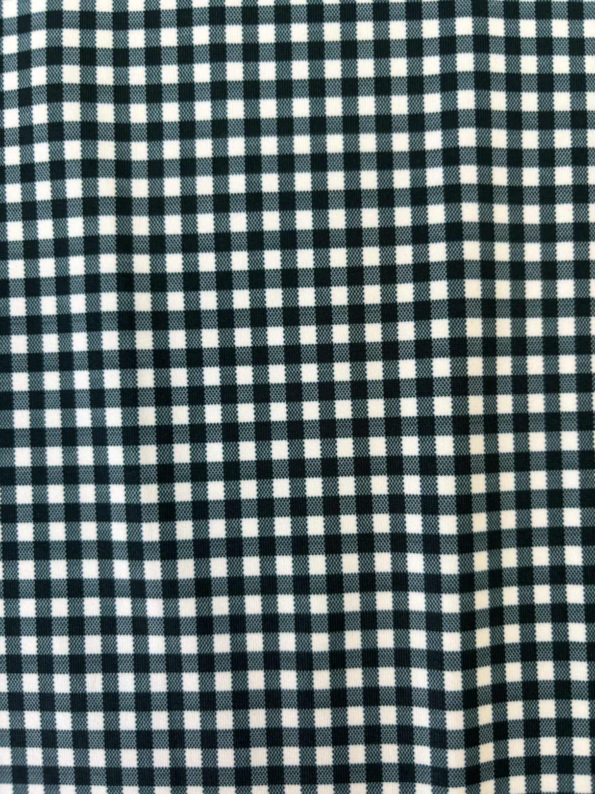 Black Gingham Print Spandex Fabric - Black Gingham Print, 58"/60" Width (1 Yard)