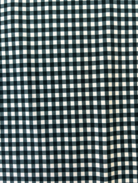 Black Gingham Print Spandex Fabric - Black Gingham Print, 58"/60" Width (1 Yard)
