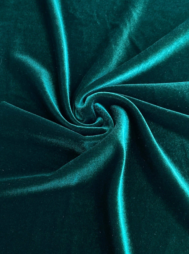 Stretch Velvet Hunter Green