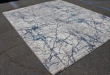 Comfortable Soft Shimmery Cozy Fluffy Design Polypropylene Fabric - Blue, Shimmery, Soft Backing, 7'6" X 10'3" (1 Unit)
