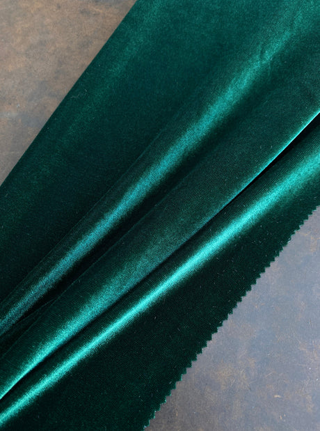Stretch Velvet Hunter Green