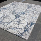 Comfortable Soft Shimmery Cozy Fluffy Design Polypropylene Fabric - Blue, Shimmery, Soft Backing, 7'6" X 10'3" (1 Unit)