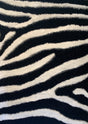Zebra Animal Print Shag Viscose Fabric - Black And White Zebra Print, 1.5" High Pile (1 Piece)