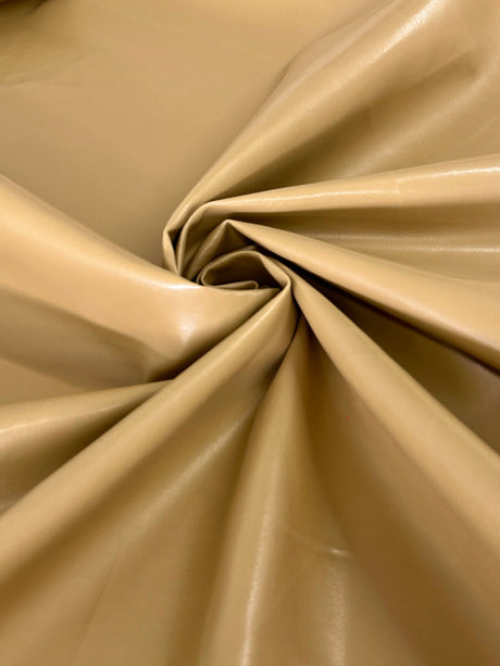 Stretch Faux Leather Caramel