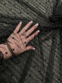 Black Pearl Beaded Glittery Mesh Tulle