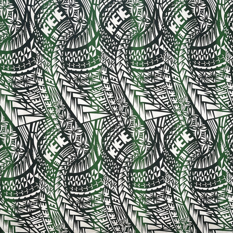 Traditional Polynesian Tattoo Muslin Cotton Fabric - Black & Grey, 36" X 60" (1 Yard)