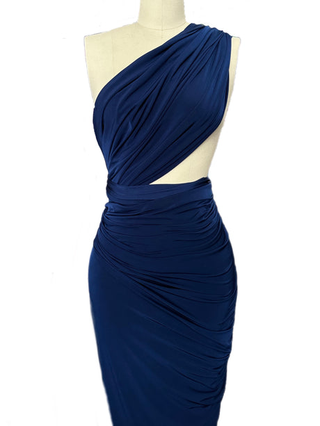 Shiny Navy Double Brushed DTY Jersey