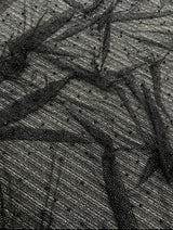 Black Pearl Beaded Glittery Mesh Tulle