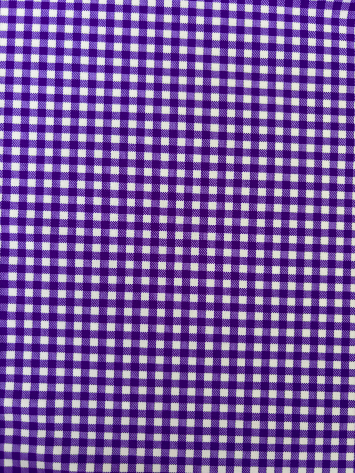 Purple Gingham Print Spandex Fabric - Purple Gingham Print, 58"/60" Width (1 Yard)