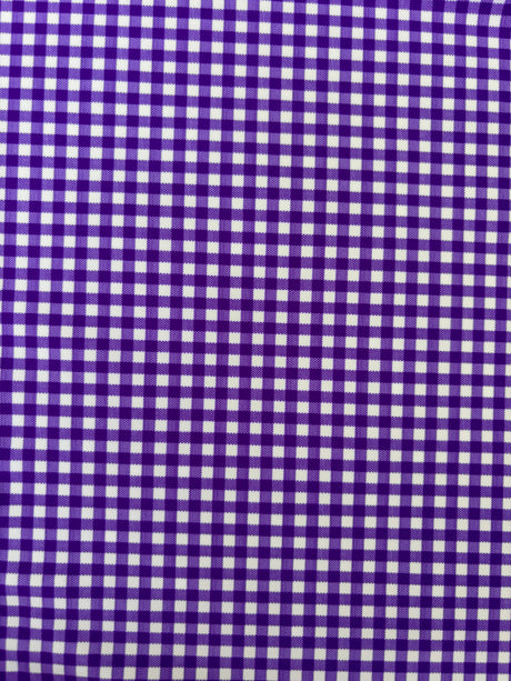 Purple Gingham Print Spandex Fabric - Purple Gingham Print, 58"/60" Width (1 Yard)