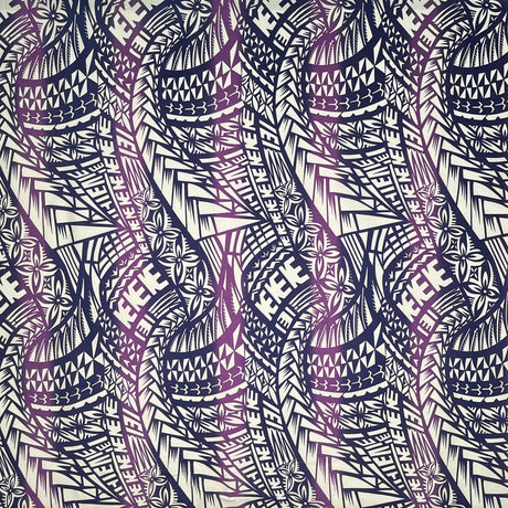Traditional Polynesian Tattoo Muslin Cotton Fabric - Black & Grey, 36" X 60" (1 Yard)