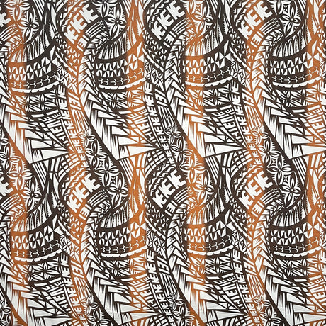 Traditional Polynesian Tattoo Muslin Cotton Fabric - Black & Grey, 36" X 60" (1 Yard)