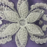 Beaded Floral Lace Trimming White